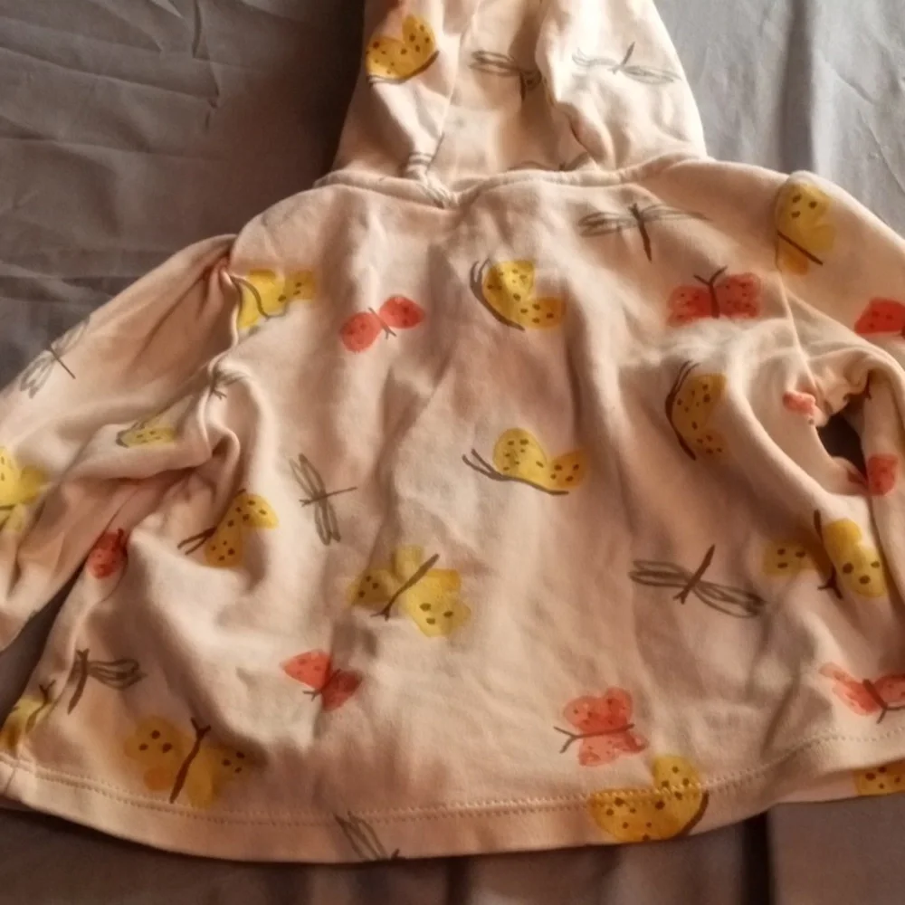 Carter's 3 Months Baby Girls Zip Up Hoodie with Butterfly design - Picture 8 of 8